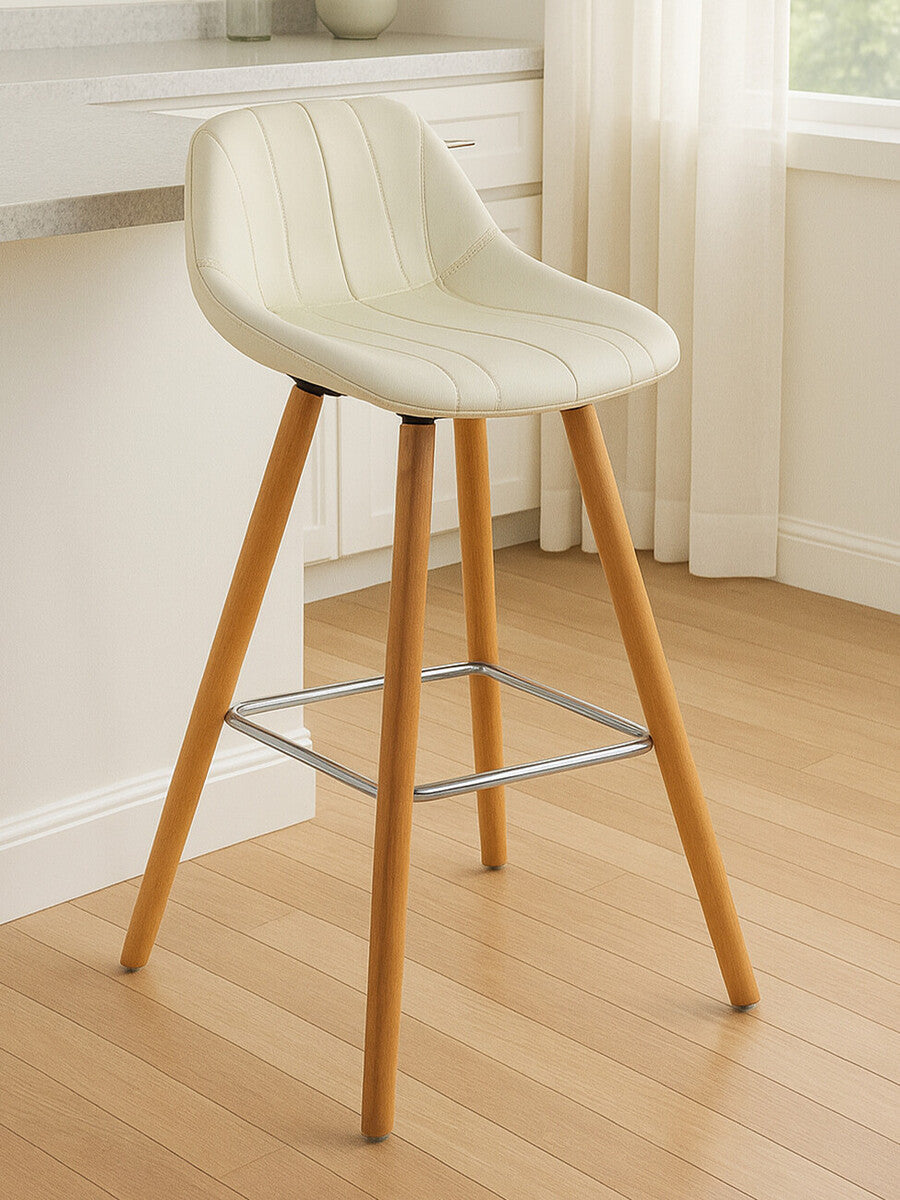 White Faux Leather Bar Stool | Stockholm