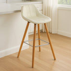 White Faux Leather Bar Stool | Stockholm