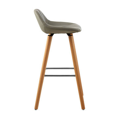 Grey Faux Leather Bar Stool | Stockholm