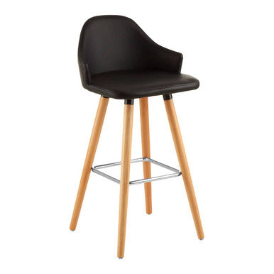 Black Curved Backrest Bar Stool | Stockholm