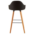 Black Curved Backrest Bar Stool | Stockholm