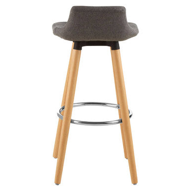 Grey Bar Stool with Beechwood Legs | Stockholm