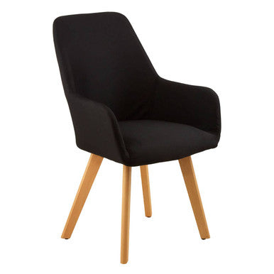 Black Dining Chair with Angular Legs | Stockholm