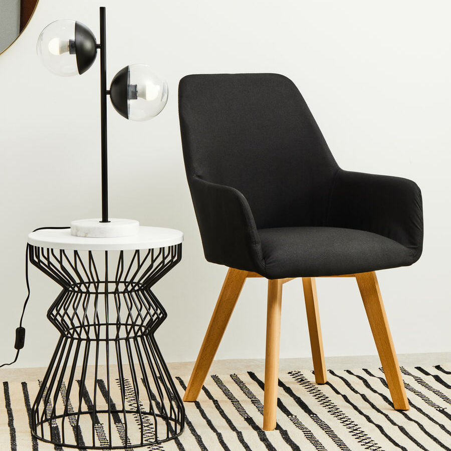 Black Dining Chair with Angular Legs | Stockholm