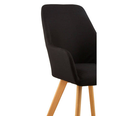 Black Dining Chair with Angular Legs | Stockholm
