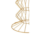 Mirrored Glass Top Side Table with Gold Finish Concertina Wireframe Metal Base | Yaxi