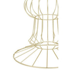 Mirrored Glass Top Side Table with Light Gold Finish Concertina Wireframe Metal Base | Yaxi