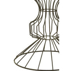 Mirrored Glass Top Side Table with Black Finish Concertina Wireframe Metal Base | Yaxi
