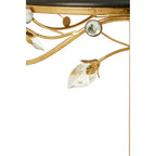 Black Wooden Top Round Side Table with Gold Metal Frame | Yaxi