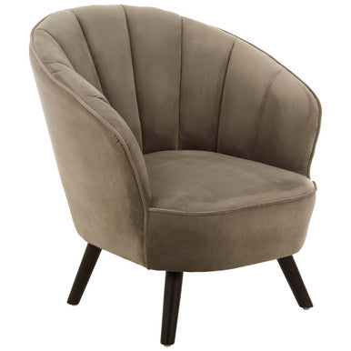 Grey Velvet Curved Chair | Regents Park