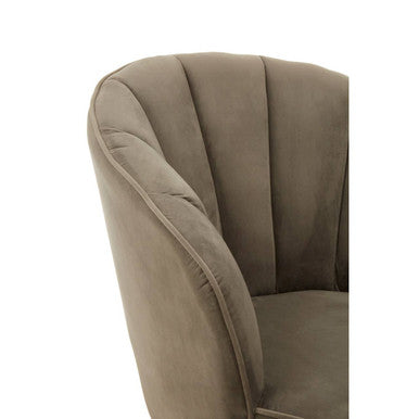 Grey Velvet Curved Chair | Regents Park