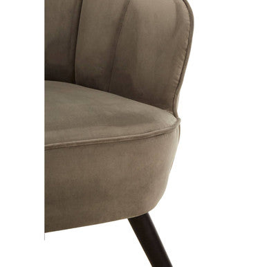 Grey Velvet Curved Chair | Regents Park