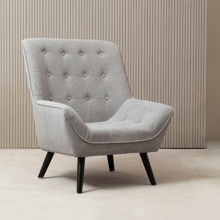 Grey Linen Effect Accent Chair | Stockholm