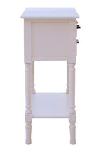 White Natural Wooden Console Table with 3 Carved Detail Drawers and Lower Shelf | Heritage