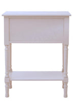 White Natural Wooden Console Table with 3 Carved Detail Drawers and Lower Shelf | Heritage