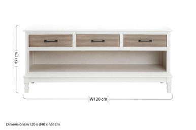 3 Drawer White Cabinet | Heritage