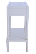 White Wooden Console Table with 2 Storage Drawers and Lower Open Shelf | Heritage