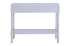 White Wooden Console Table with 2 Storage Drawers and Lower Open Shelf | Heritage