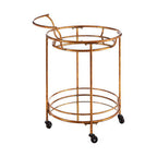2 Tier Gold Finish Drinks Trolley with Mirrored Shelves | Hadley