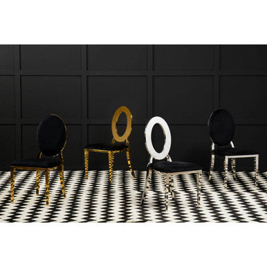 Stackable Silver Finish Dining Chair | Sarita