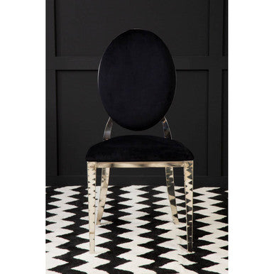 Stackable Silver Finish Dining Chair | Sarita