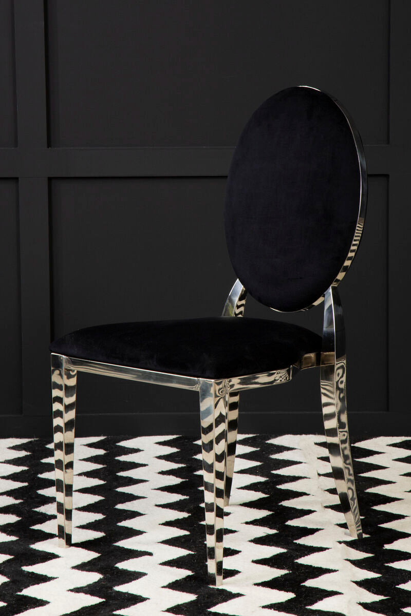 Stackable Silver Finish Dining Chair | Sarita