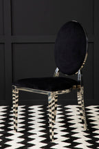 Stackable Silver Finish Dining Chair | Sarita