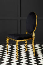Stackable Gold Finish Dining Chair | Sarita