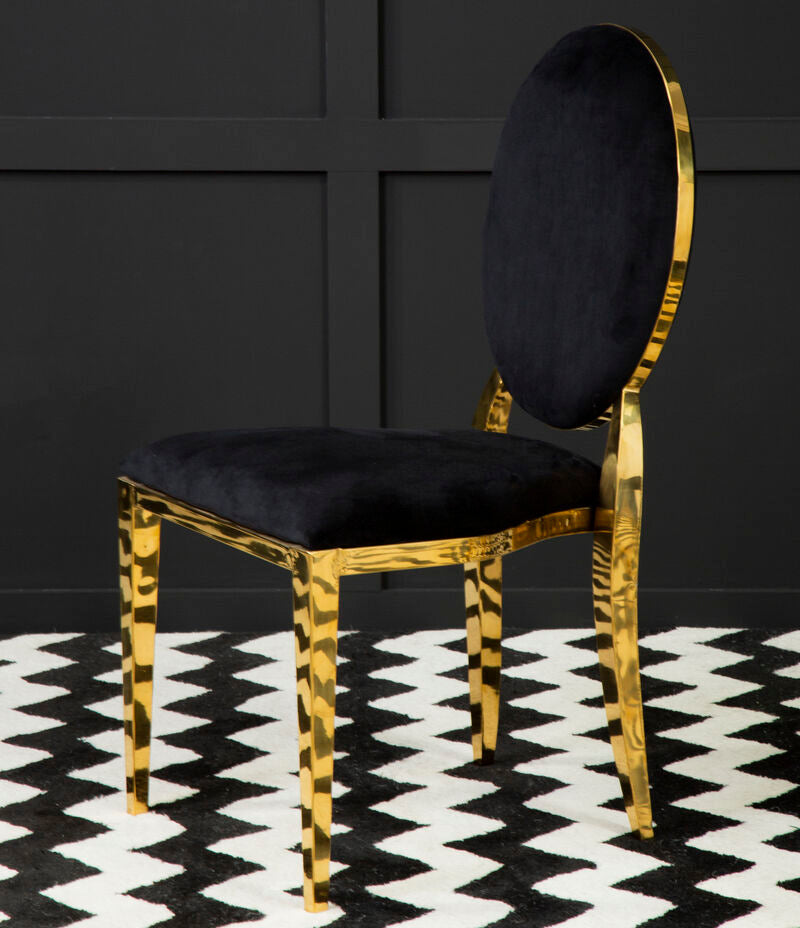 Stackable Gold Finish Dining Chair | Sarita