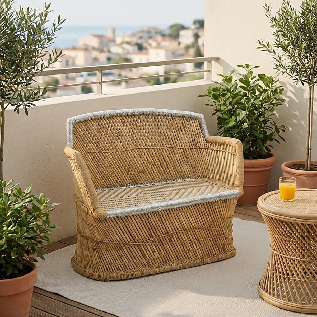 2 Seater Natural and Silver Sofa | Rowan