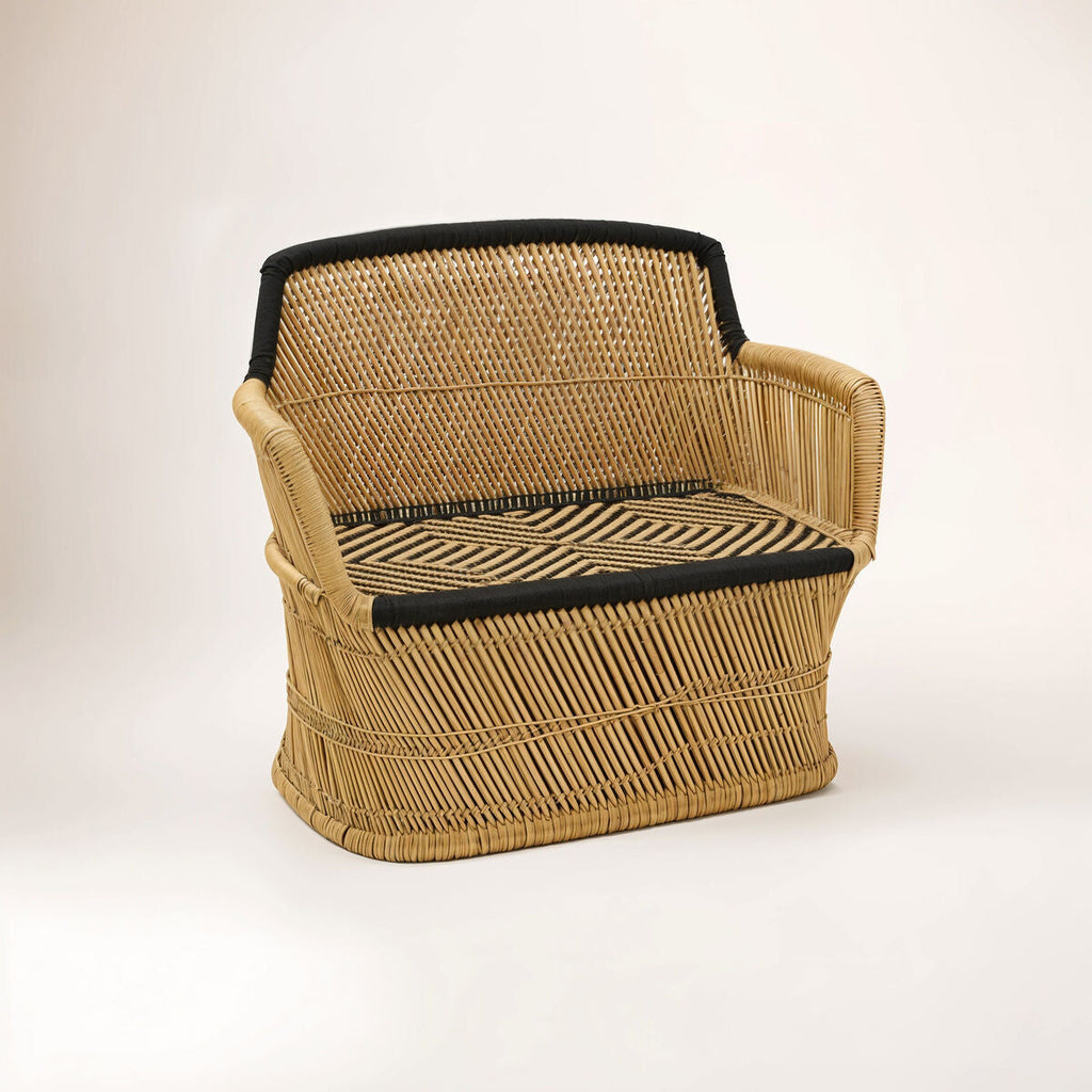 2 Seater Natural and Black Sofa | Rowan