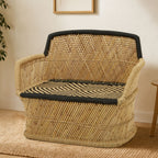2 Seater Natural and Black Sofa | Rowan