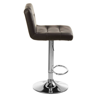 Black Seat Bar Stool with Chrome Base | Baina