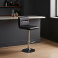 Black Seat Bar Stool with Chrome Base | Baina