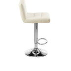 White Seat Bar Stool with Chrome Base | Baina