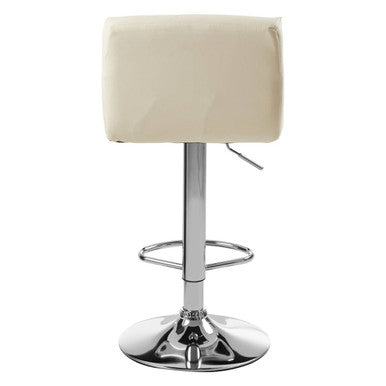 White Seat Bar Stool with Chrome Base | Baina