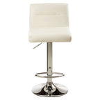 White Seat Bar Stool with Chrome Base | Baina