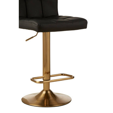 Black Faux Leather Bar Stool | Baina