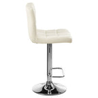 White Quilted Chrome Base Bar Stool | Baina