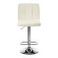 White Quilted Chrome Base Bar Stool | Baina