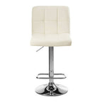 White Quilted Chrome Base Bar Stool | Baina