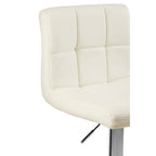 White Quilted Chrome Base Bar Stool | Baina