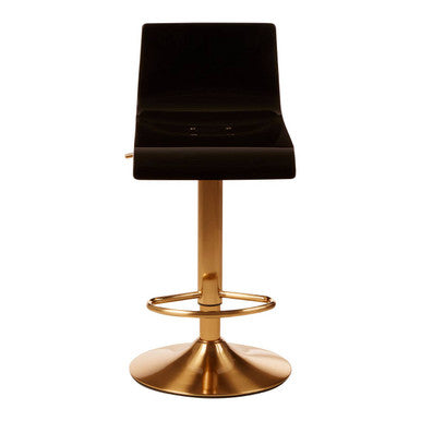 Black Acrylic Seat Bar Stool with Gold Base | Baina