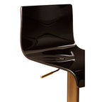 Black Acrylic Seat Bar Stool with Gold Base | Baina