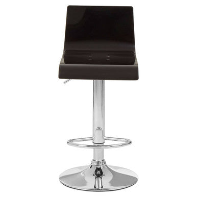 Black Acrylic Bar Stool with Chrome Base | Baina