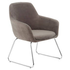 Grey Velvet Dining Chair with Chrome Legs | Stockholm