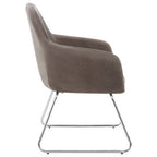 Grey Velvet Dining Chair with Chrome Legs | Stockholm
