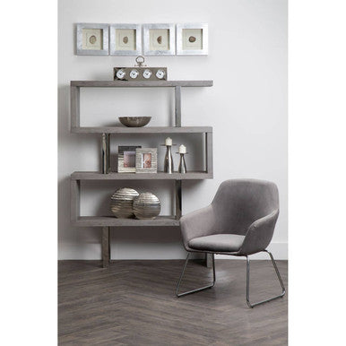 Grey Velvet Dining Chair with Chrome Legs | Stockholm
