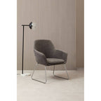 Grey Velvet Dining Chair with Chrome Legs | Stockholm