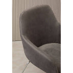 Grey Velvet Dining Chair with Chrome Legs | Stockholm